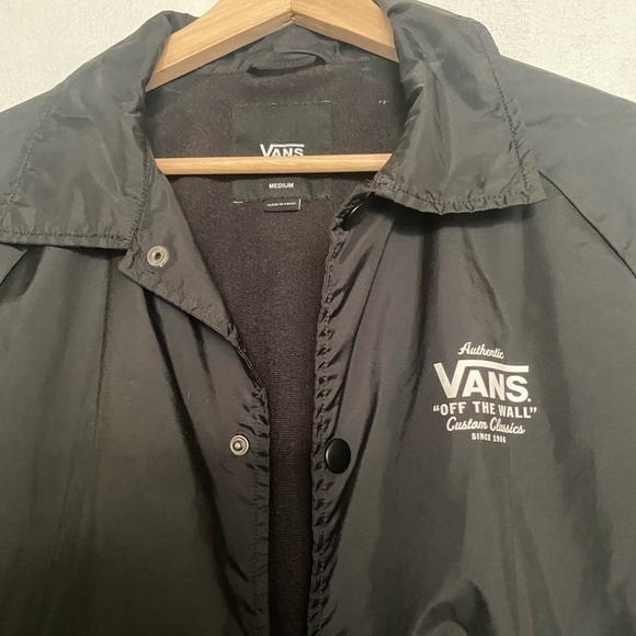VANS BLACK SNAP FRONT SKATER JACKET MENS SIZE MEDIUM - Picture 2 of 7